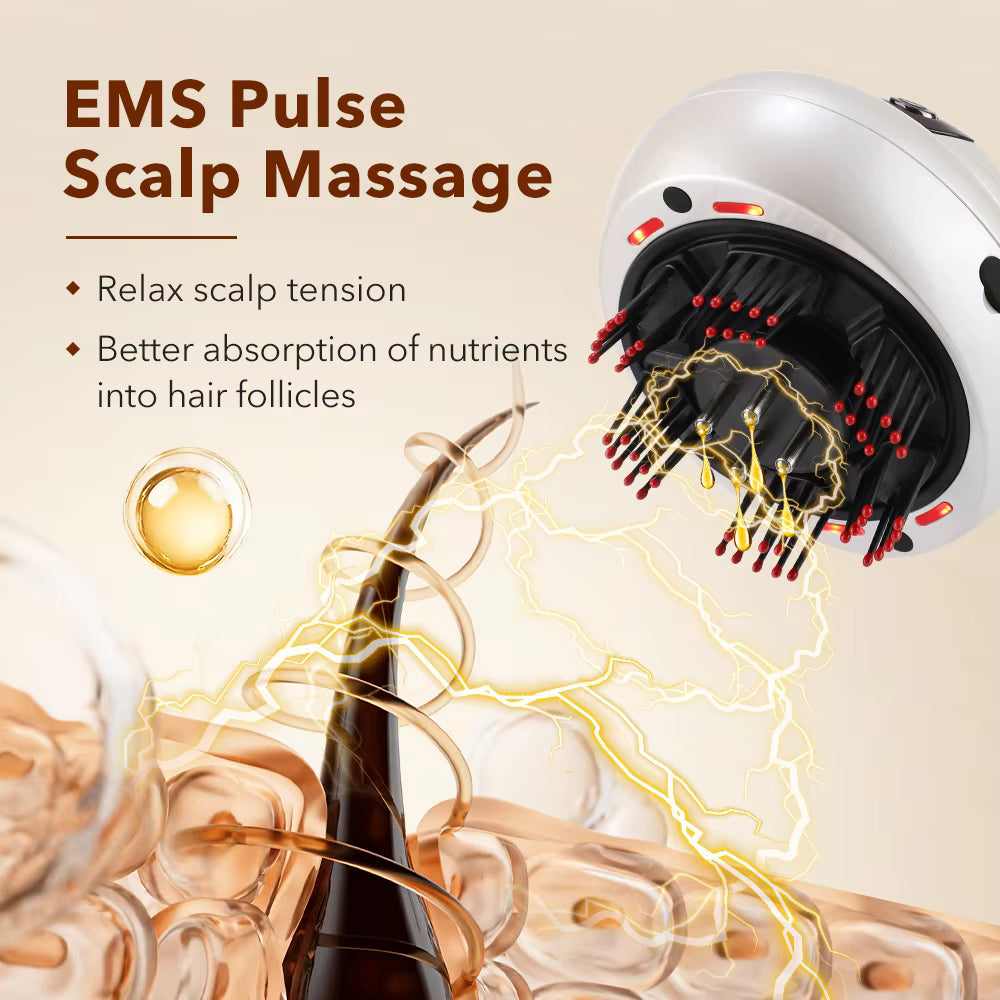 Portable 660nm Red Light Scalp Massager & Liquid Applicator with Mist Spray