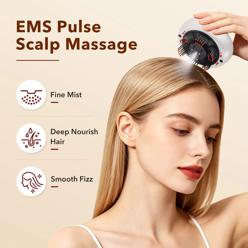 Portable 660nm Red Light Scalp Massager & Liquid Applicator with Mist Spray