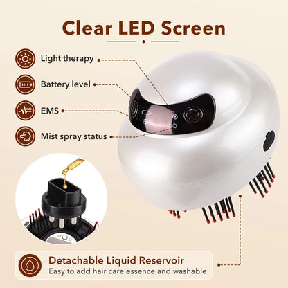 Portable 660nm Red Light Scalp Massager & Liquid Applicator with Mist Spray