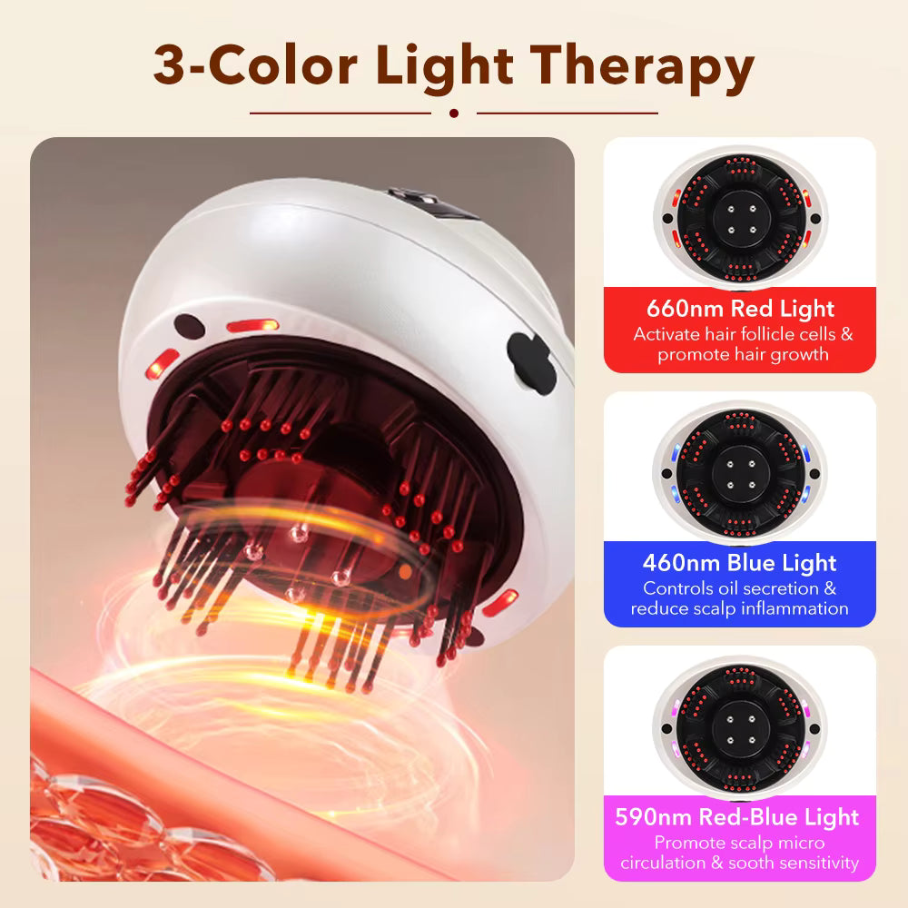 Portable 660nm Red Light Scalp Massager & Liquid Applicator with Mist Spray